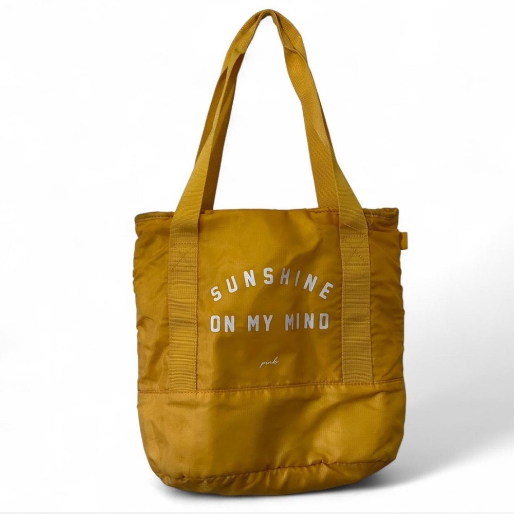 PINK Victorias Secret Yellow White Sunshine On My Mind Insulated Cooler Tote Bag